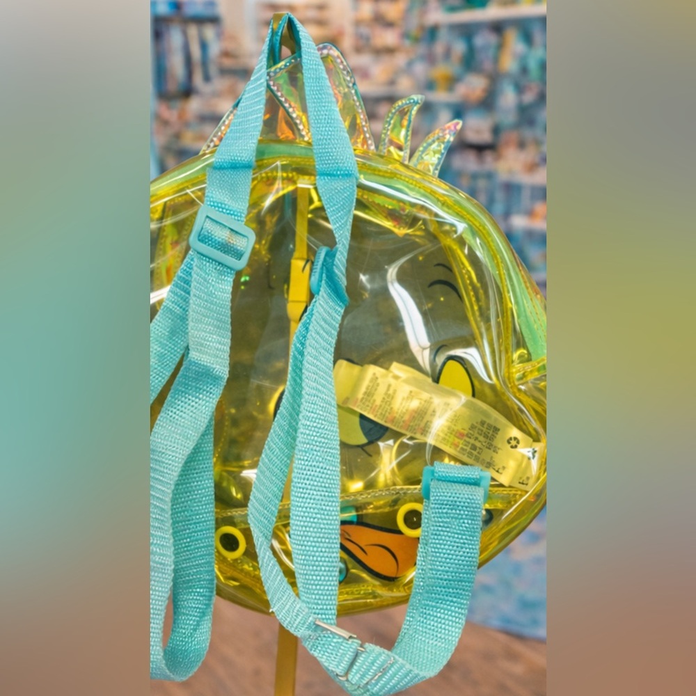 NWOT-Disney Park Flounder Mini Backpack Clear PVC Little Mermaid - Picture 4 of 4